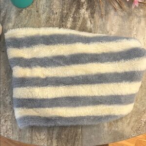Striped Faux Fur Scarf